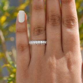 Round Cut Pave Set Moissanite Eternity Band