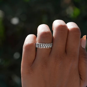 [Moissanite Round Cut Stackable Eternity Band]-[Golden Bird Jewels]