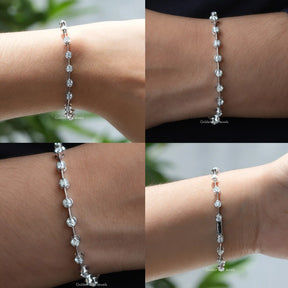 Front side back and close view of moissanite stunning bracelet 