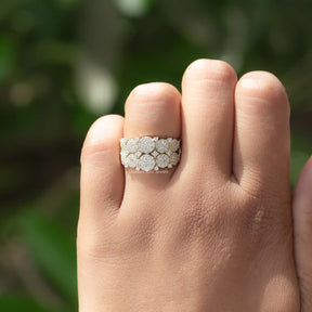 View of Round Cut Wedding Band In Yellow Gold