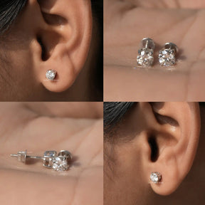 In a 4-image view of  stud earrings in any occasion 