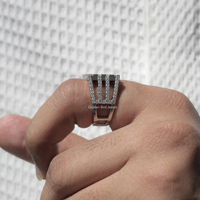 Diamond Men's Ring In White Gold