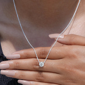 View of lab diamond pendant for women