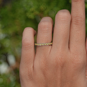 Citrine Yellow Round November Birthstone Band