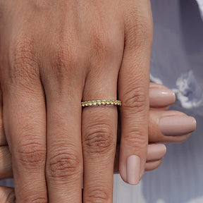 Citrine Yellow Round November Birthstone Band