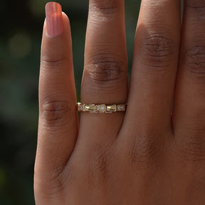In finger view of Round Cut Lab Diamond Halo Ring
