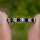Round Moissanite And Gemstone Eternity Band