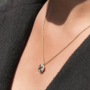 Detailed view of moissanite round shape pendant
