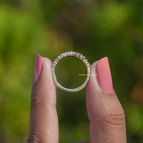Round Shaped Lab Damond Cluster Engagement Ring