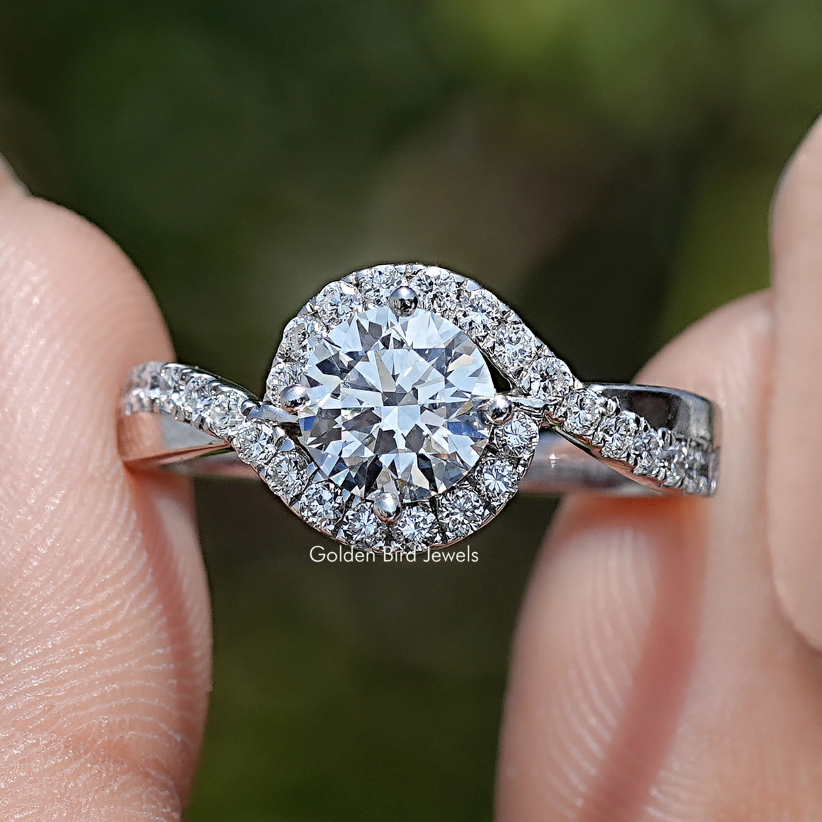 Round Shaped Lab Diamond Bypass Ring