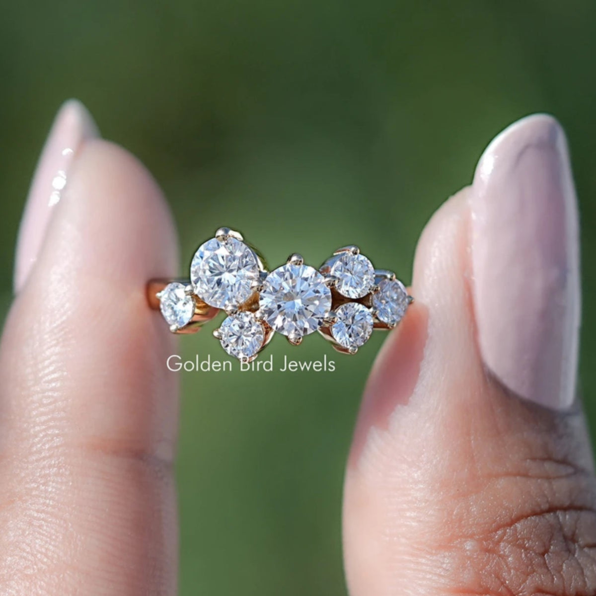 Front view of Round Shaped Lab Diamond Engagement Ring