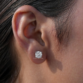 Round Shaped Lab Diamond Stud Earrings