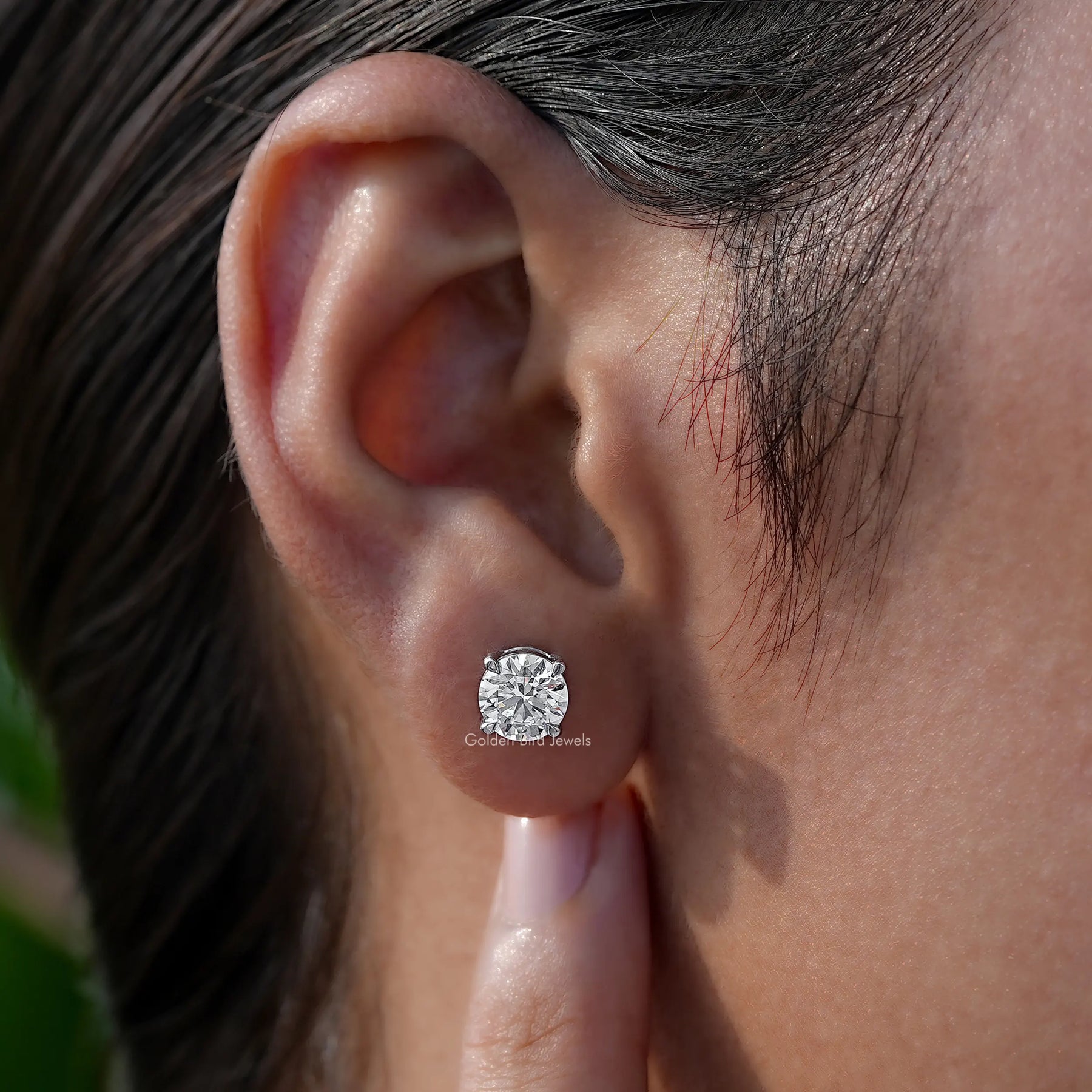 Round Shaped Lab Diamond Stud Earrings