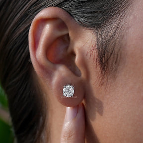 Round Shaped Lab Diamond Stud Earrings