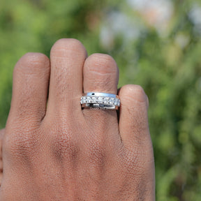 In finger view of Round Shaped Solitaire Men's Band