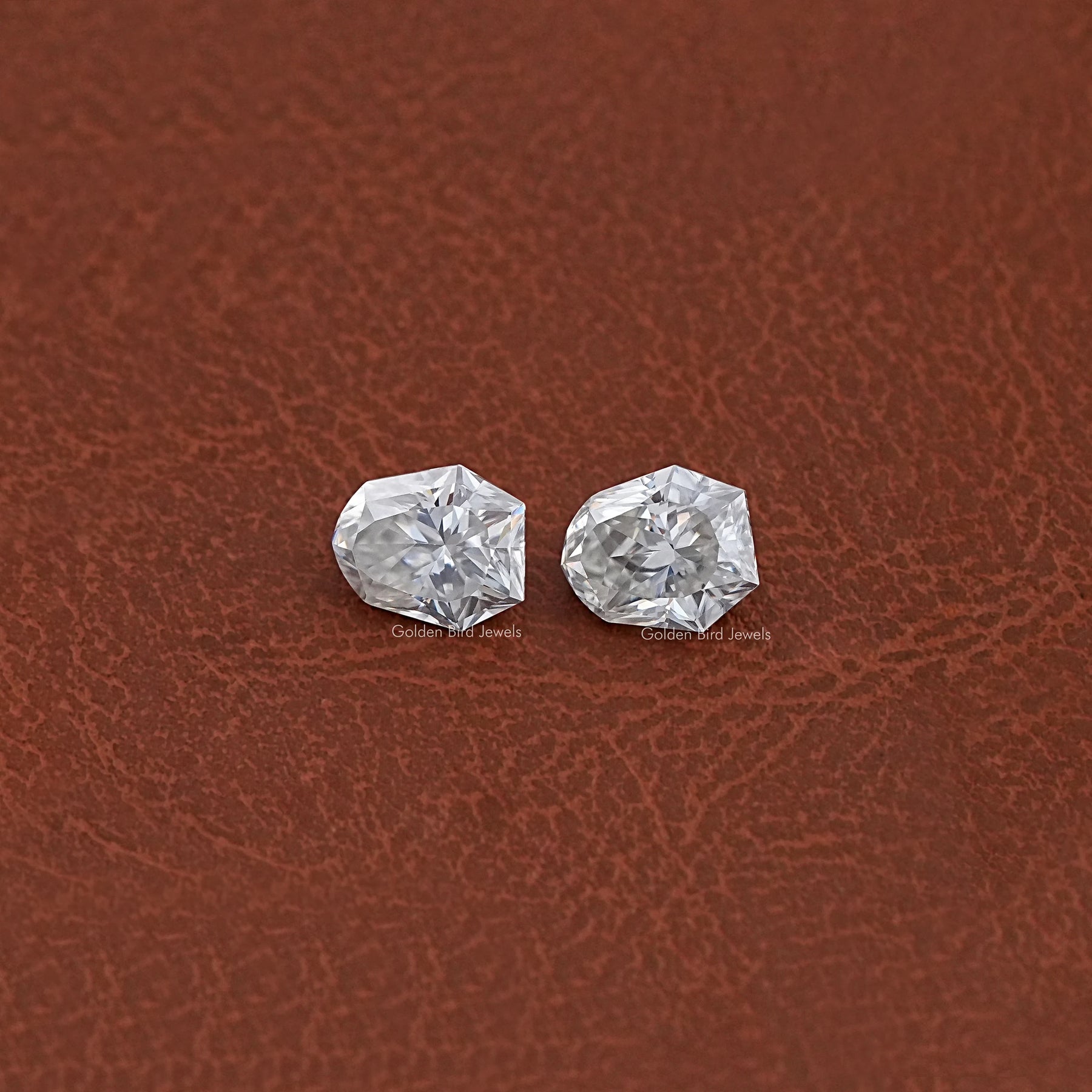 Top View of Shield Cut Loose Moissanite Pair
