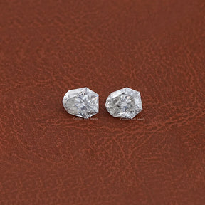 Top View of Shield Cut Loose Moissanite Pair
