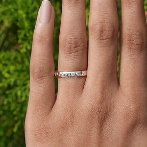 View of Flush Set Eternity Wedding Band In Yellow Gold