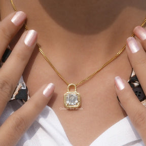 View of moissanite  solitaire pendant for women