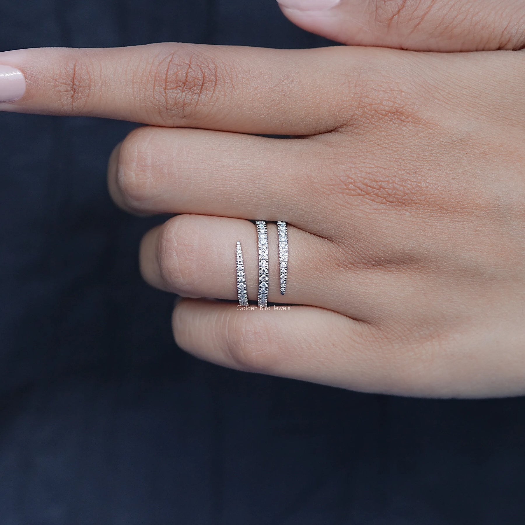 Moissanite Round Cut Spiral Eternity Band