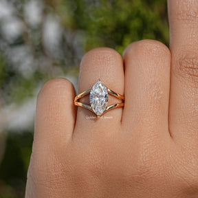 Split Shank Marquise Cut Lab Diamond Ring