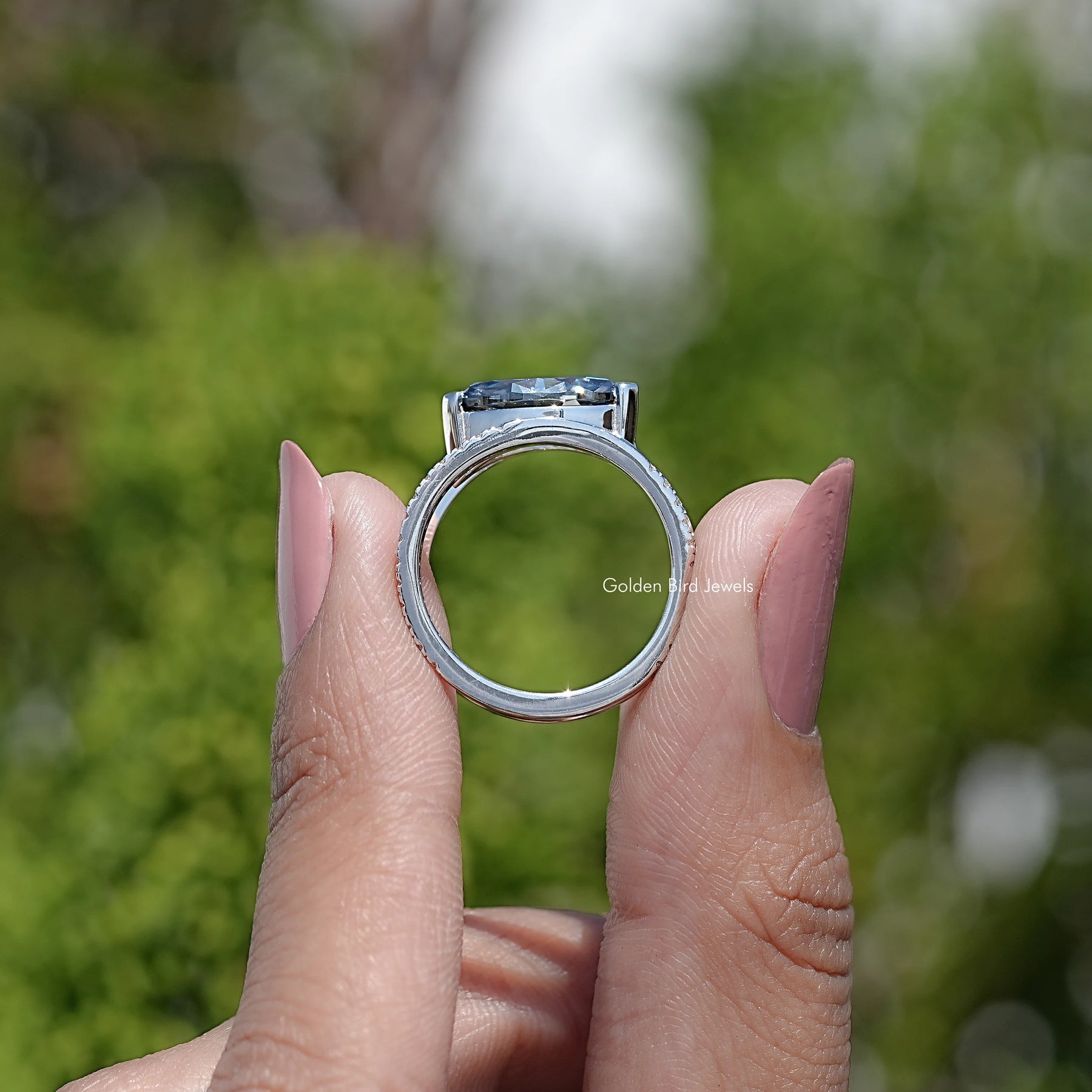 Split Shank Marquise Cut Moissanite Engagement Ring