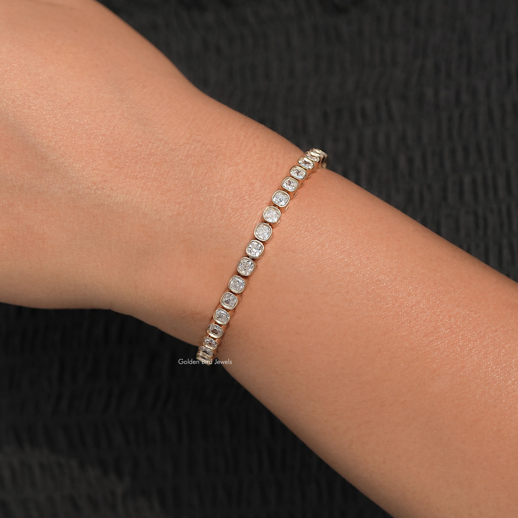 Square Cushion Lab Diamond Tennis Bracelet