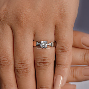 Square Old Mine Cushion Dimaond Solitaire Ring