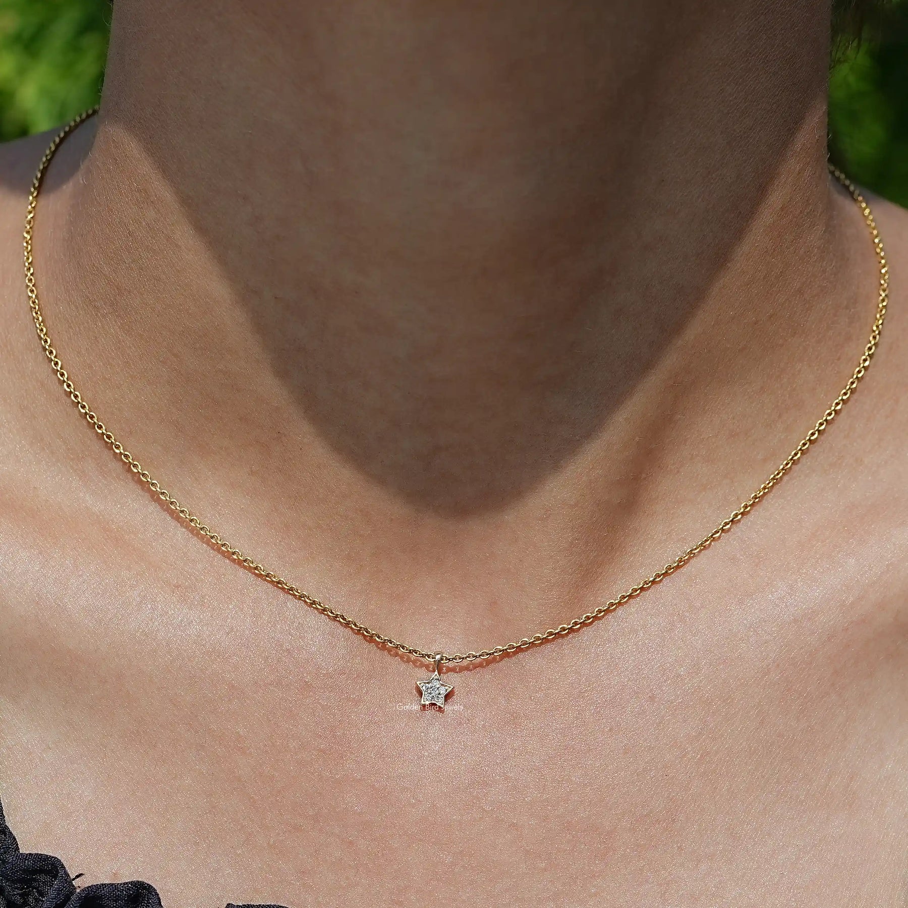 View Of Round Cut Lab Diamond Pave Set Pendant In Women's