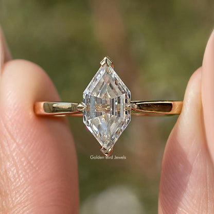 Step Cut Moissanite Dutch Marquise Ring