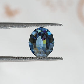 Blue Sapphire Step Cut Oval Loose Moissanite