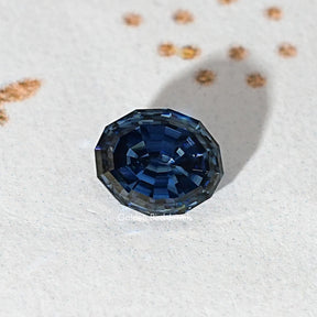 Blue Sapphire Step Cut Oval Loose Moissanite