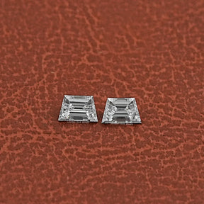 Cross View Of Step Cut Trapezoid Shaped Lab Diamonds