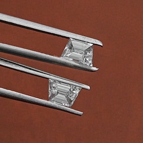 Front View Of Matching Pair Trapezoid Lab Grown Diamond