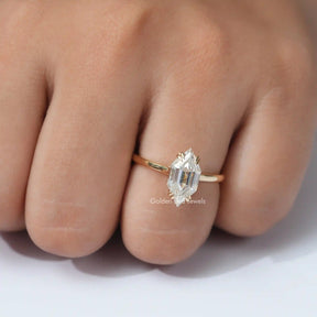 View of Dutch Marquise Moissanite Ring In 14k Yellow Gold
