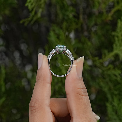 Old Mine Cushion Cut Moissanite Five Stone Ring