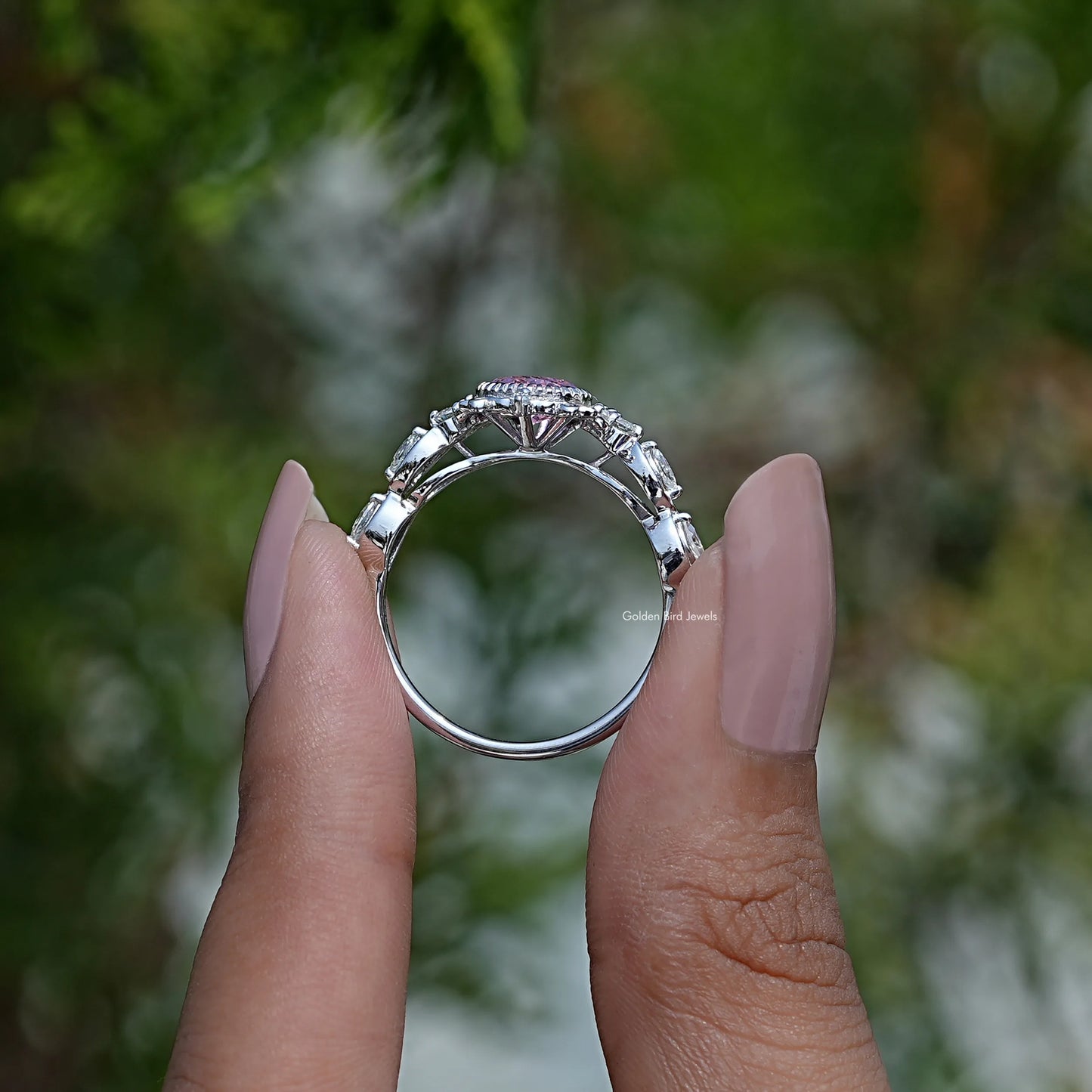 Tourmaline Pink Pear Cut Gemstone Ring