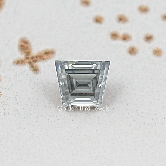 Gray Trapezoid Cut Moissanite Gemstone