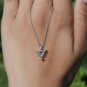 Triangle Cut Lab Diamond Solitaire Necklace