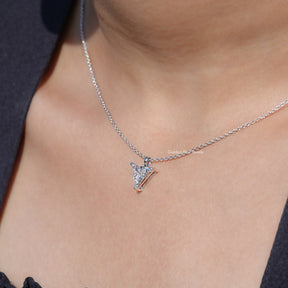 Triangle Cut Lab Diamond Solitaire Necklace