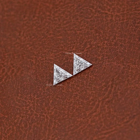 Detailed View Of Triangle Cut Lab Loose moissanite in Unique Pattern 