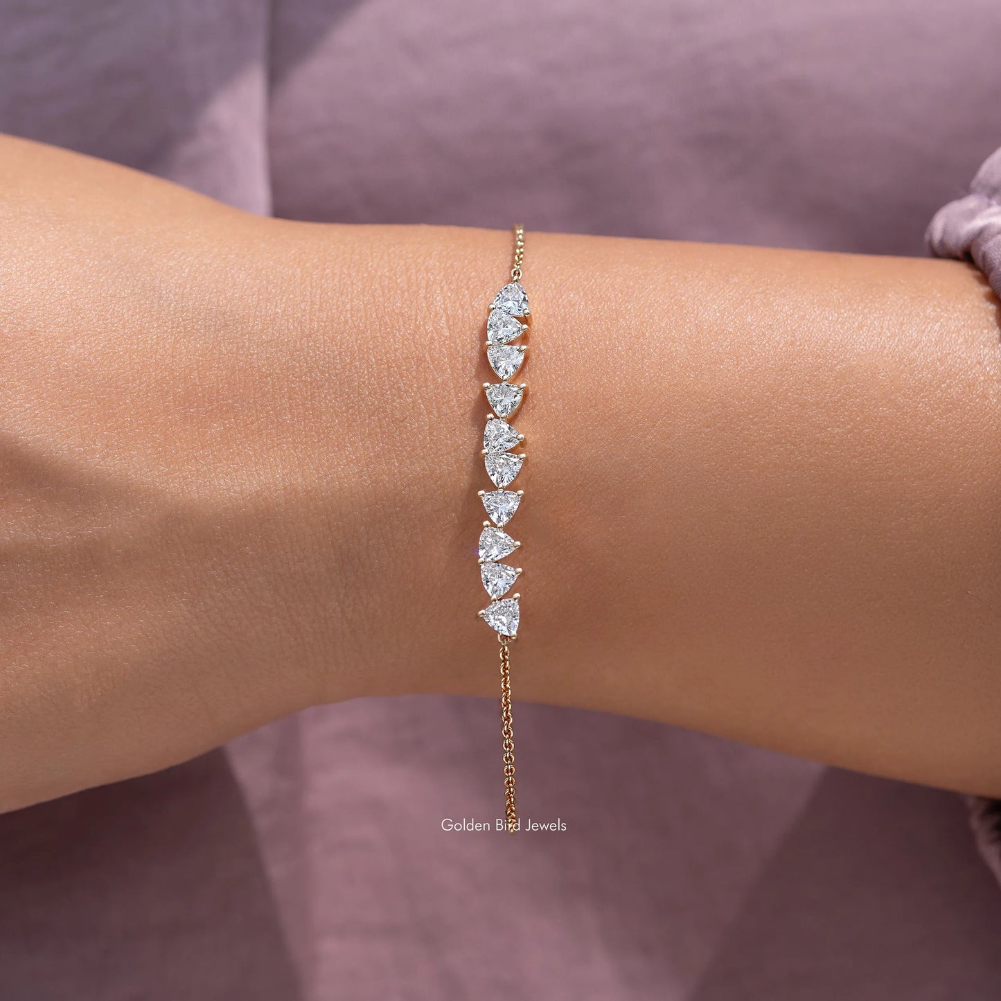 Trillion Cut Lab Grown Diamond Engagement Bracelet
