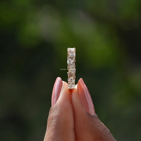 Trillion And Baguette Diamond Eternity Wedding Band