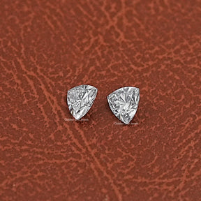 Detailed View Of Trillion Shaped Lab Grown Matching Pair
