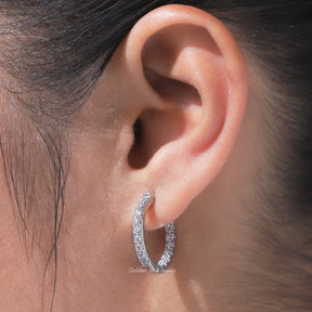 Unique Round Cut Moissanite Huggies Earrings