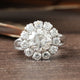 Old European Round Cut Floral Style Moissanite Ring