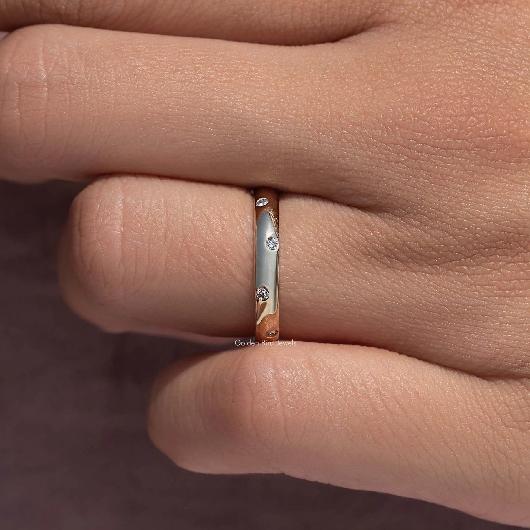 Close View Of Round Moissanite Full Eternity Band
