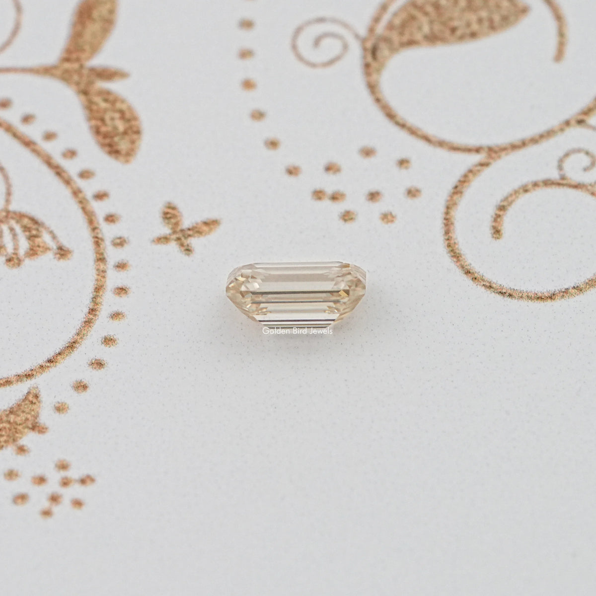 Side View Of Old Mine Emerald Cut Loose Moissanite Stone
