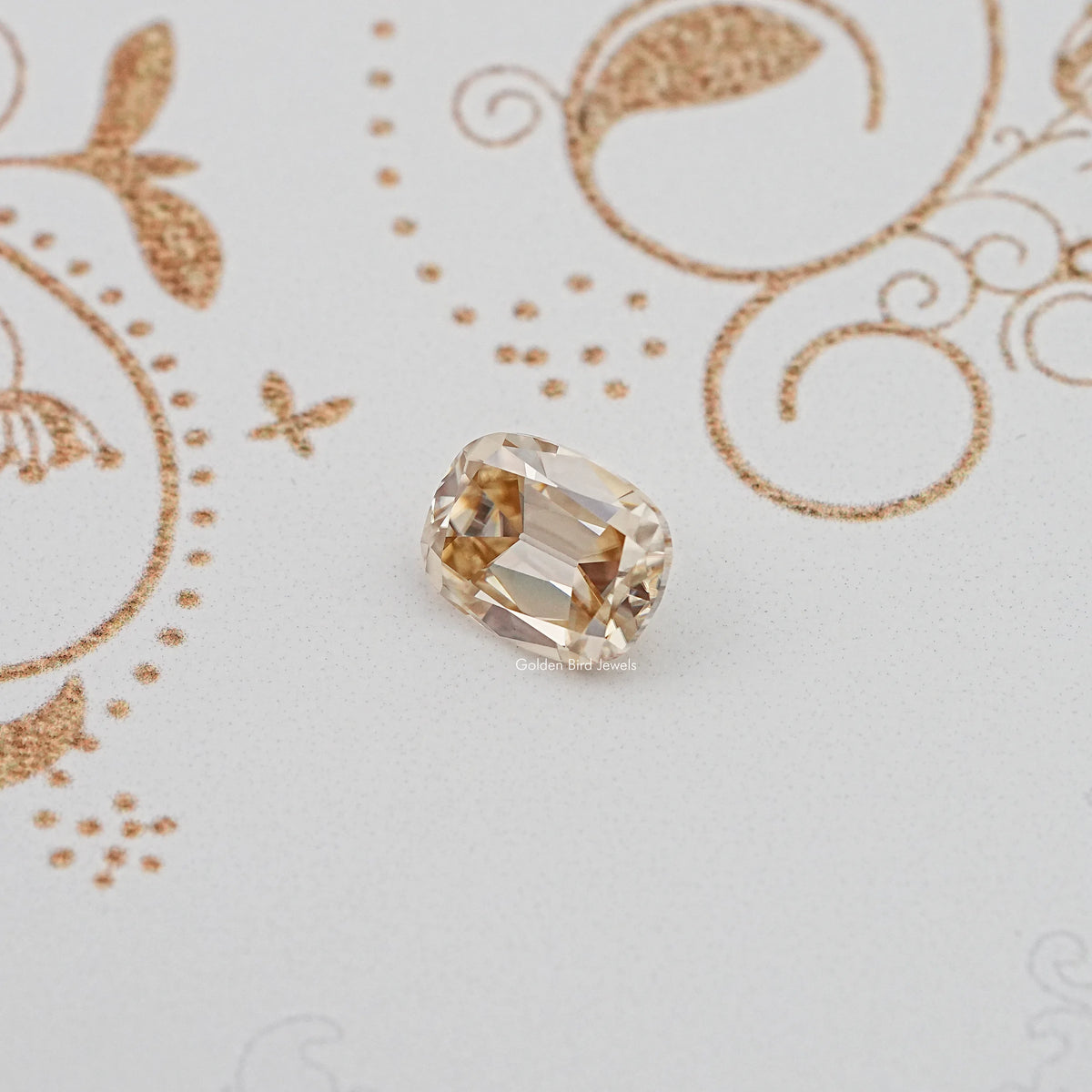 Front View Of Old Mine Cushion Cut Loose Moissanite Stone