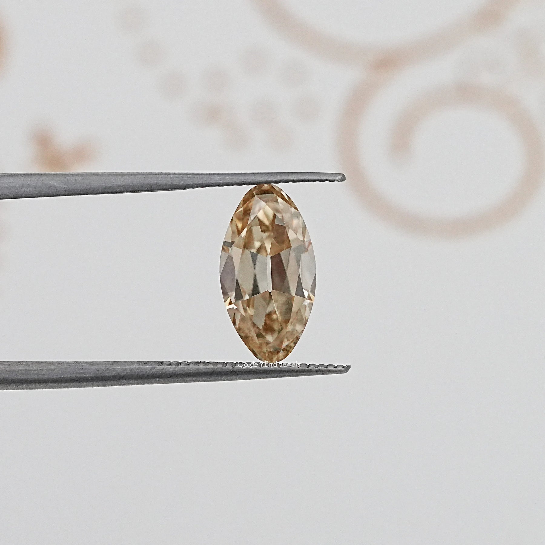 In Tweezer View Of Old Mine Moval Cut Loose Moissanite